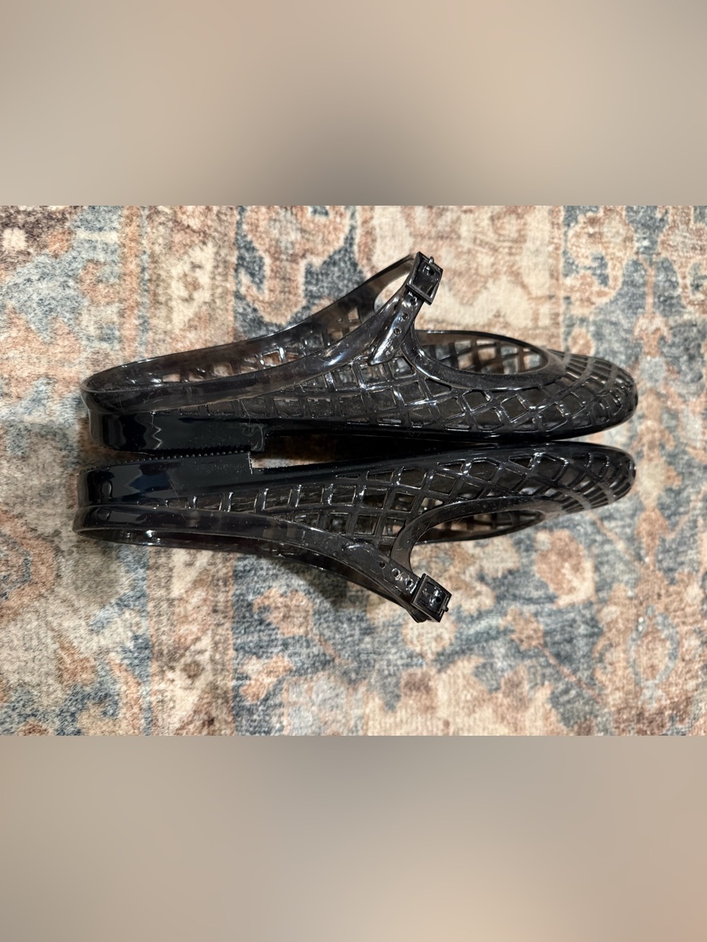 Easy Spirit Black Woven Jelly Mary Jane Flats - Picture 3 of 4